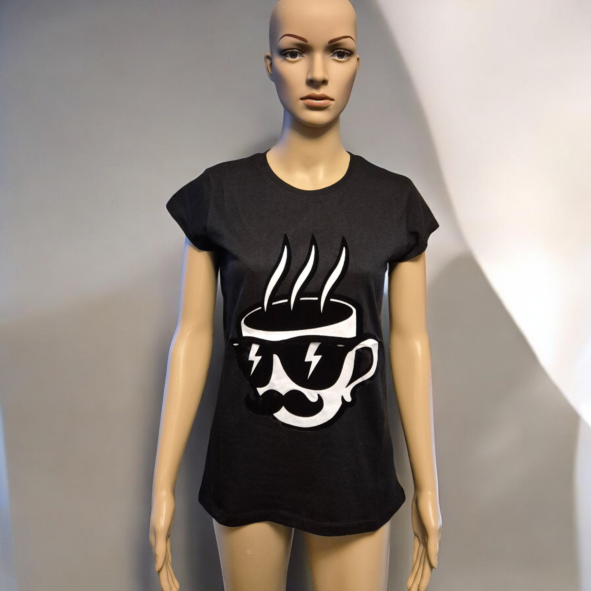 Ladies/Girls Graphic T Shirt, Top Black  SIZE S (30/32") & XL (36/38") Slim Fit