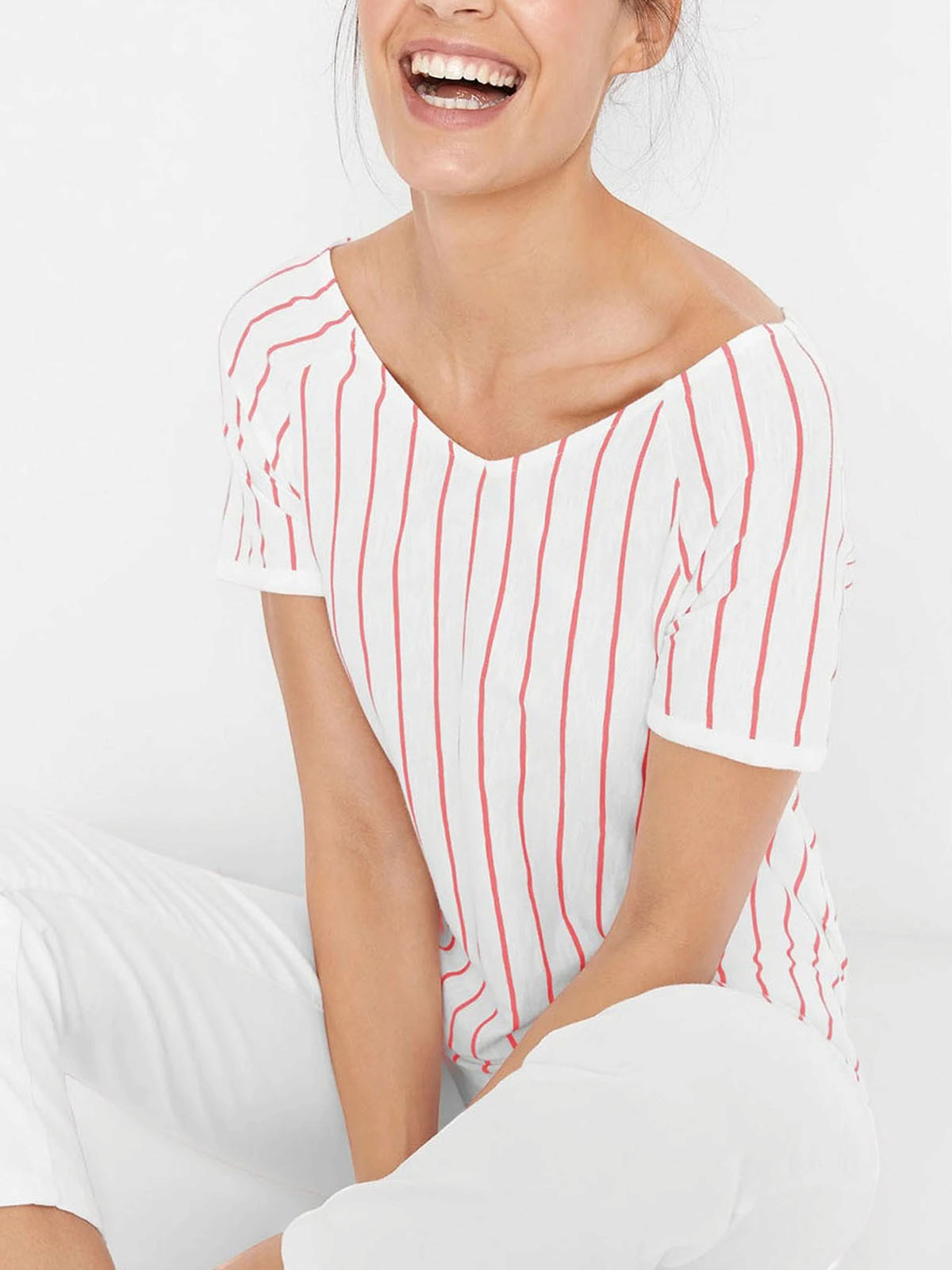 Ladies Plus Size Top T. Shirt Cotton Candy Stripe 14/16 & 22/24