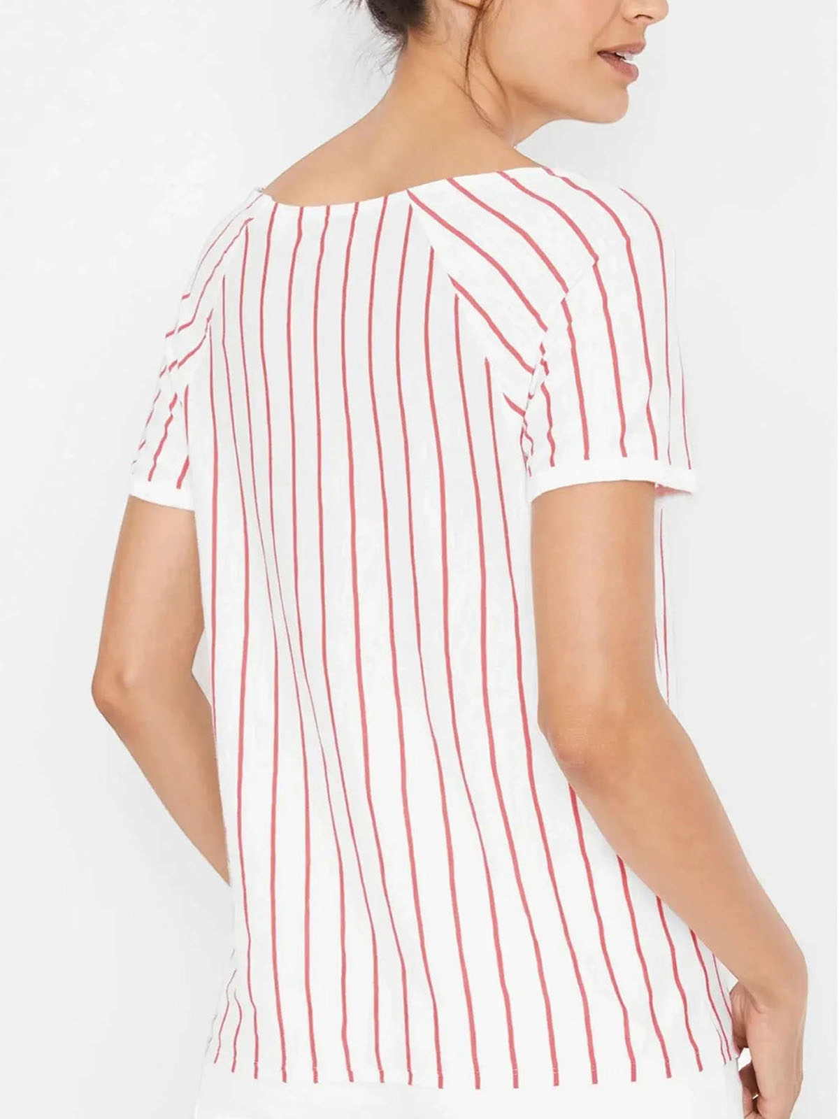 NEW Ladies plus size Tie Front Top T. Shirt Cotton Candy Stripe Size 22/24