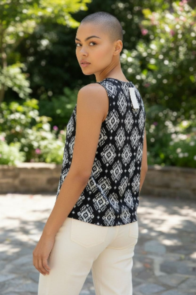 Ladies vest top/tank top black & white Plus Size 18/20 ( 44" ) 100% polyester