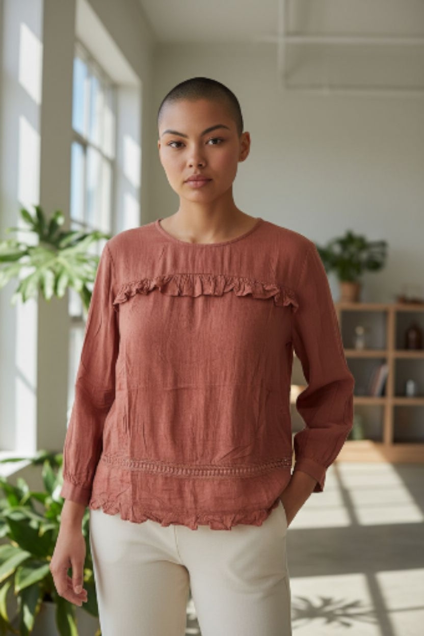 Capsule Ladies Blouse Copper length 26"  size 16 Long Sleeved