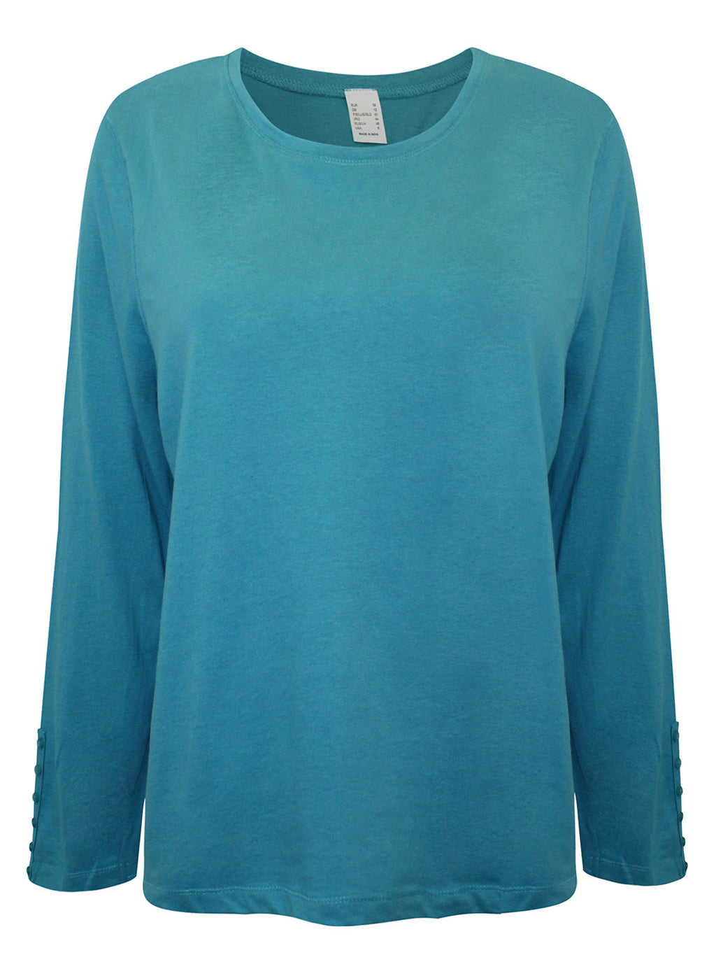 Ladies pure cotton long sleeve button detail Top Plus size 14 16 18 24 26 length 26"