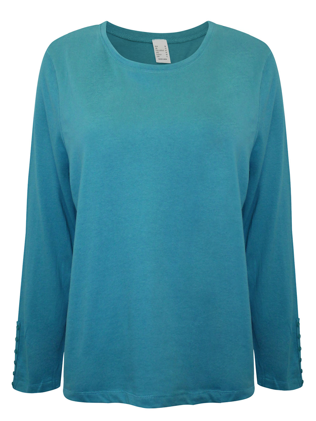 Ladies pure cotton long sleeve button detail Top Plus size 14 16 18 24 26 length 26"