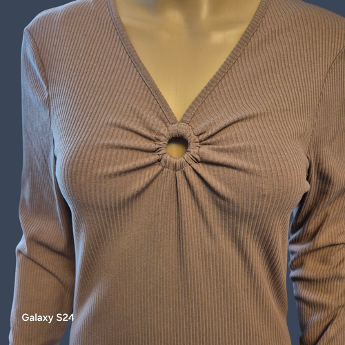 Ladies Bodysuit, long sleeves size 14 Fine Rib Snap Fastening