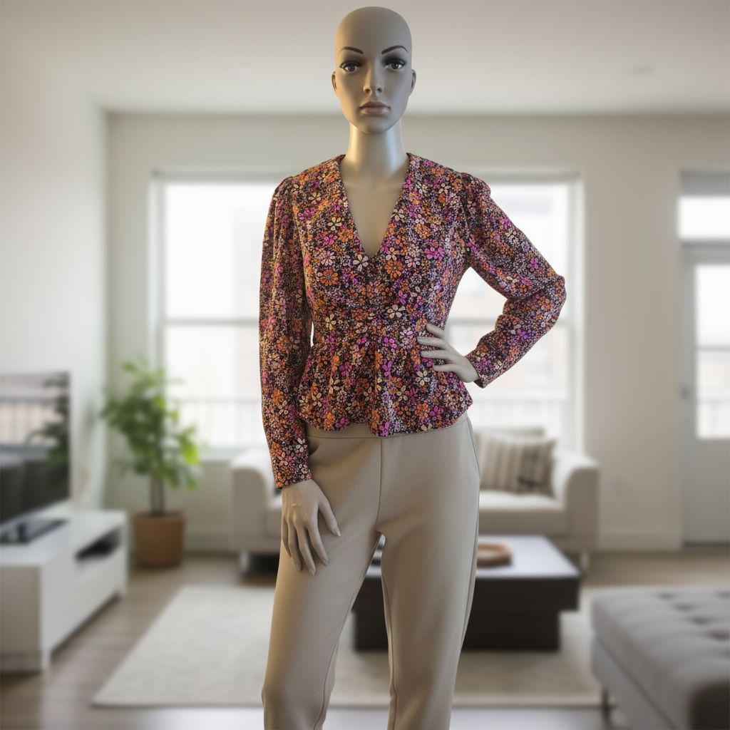 Preworn petite crop top Blouse Size 6 -XS  on the Topman label
