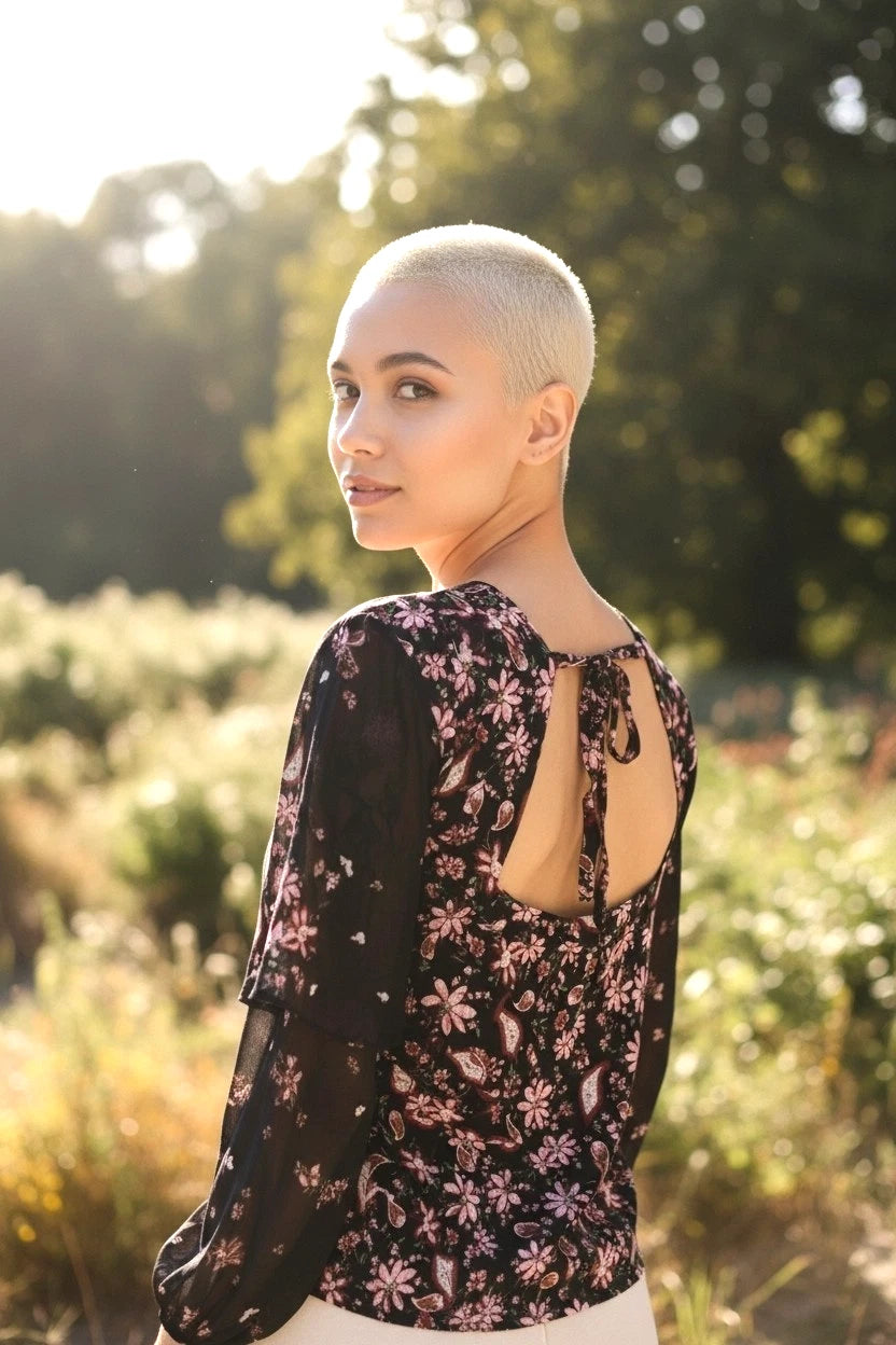 Ladies Blouse chiffon style elasticated waist size 12 square neckline half lined